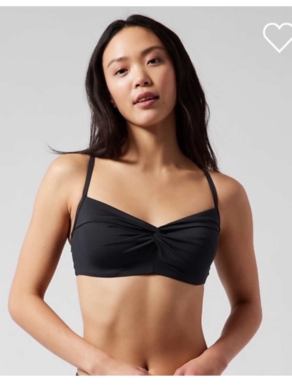 NWT Athleta Black Twist-Front Hampton Bra Cup Bikini Top 38 D/DD